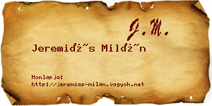 Jeremiás Milán névjegykártya