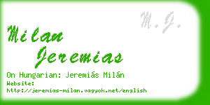 milan jeremias business card