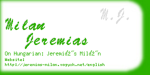 milan jeremias business card